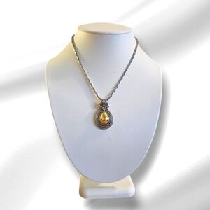 Vintage Signed Premier Designs 2 Tone Necklace.